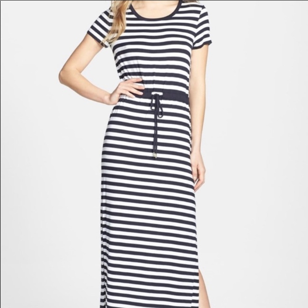Michael Kors striped petite large maxi dress